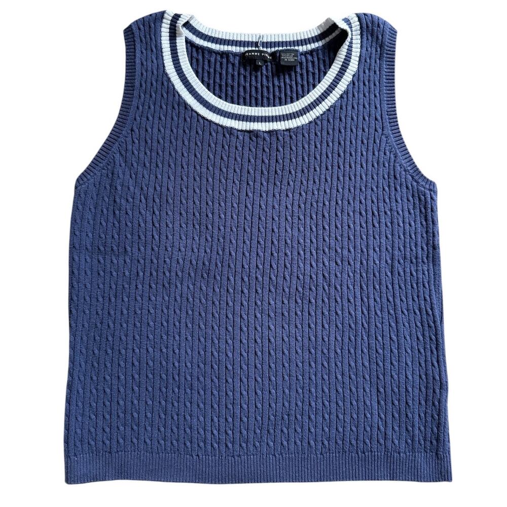 Y2K Preppy Tennis Sweater Vest Knit Academia Classic Retro Cotton Jeanne Pierre